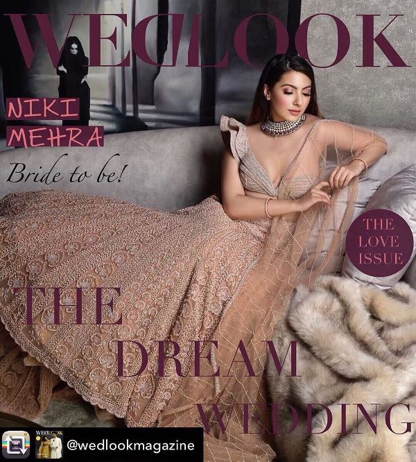 Niki Mehra on the cover page of Wedlook magazine