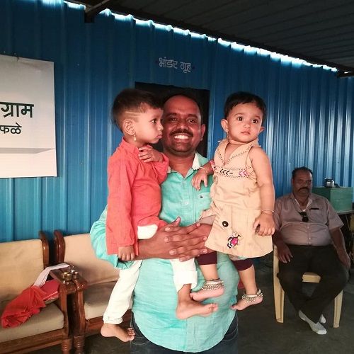 Ranjitsinh Disale's Brother with Kids