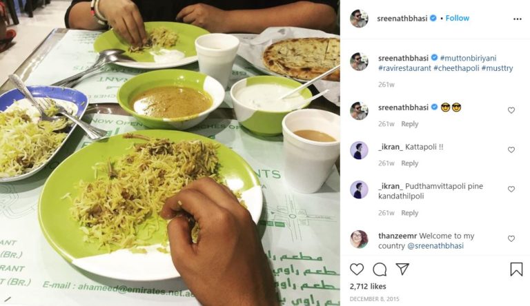 Sreenath Bhasi's Instagram Post