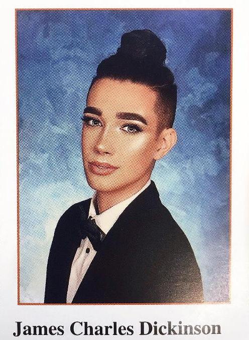Photograph of James Charles in his school's yearbook