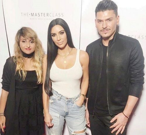 Anjali Sanghvi with Kim Kardashian and Kim's makeup artist