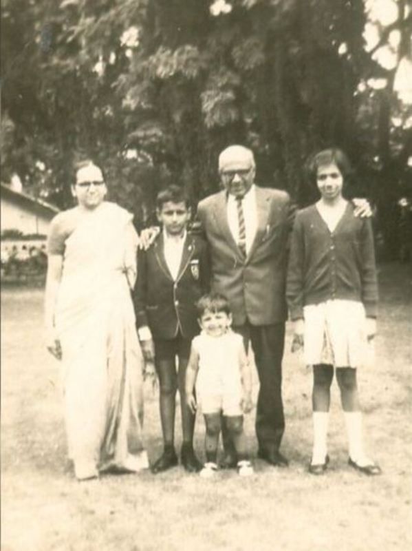 Kiran Mazumdar Shaw with her parents and two younger brothers in her childhood