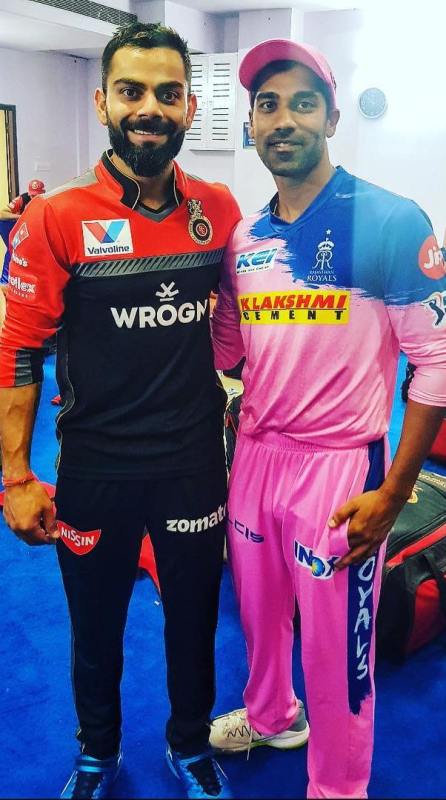 Shashank Sharma with the Indian cricket team captain, Virat Kohli