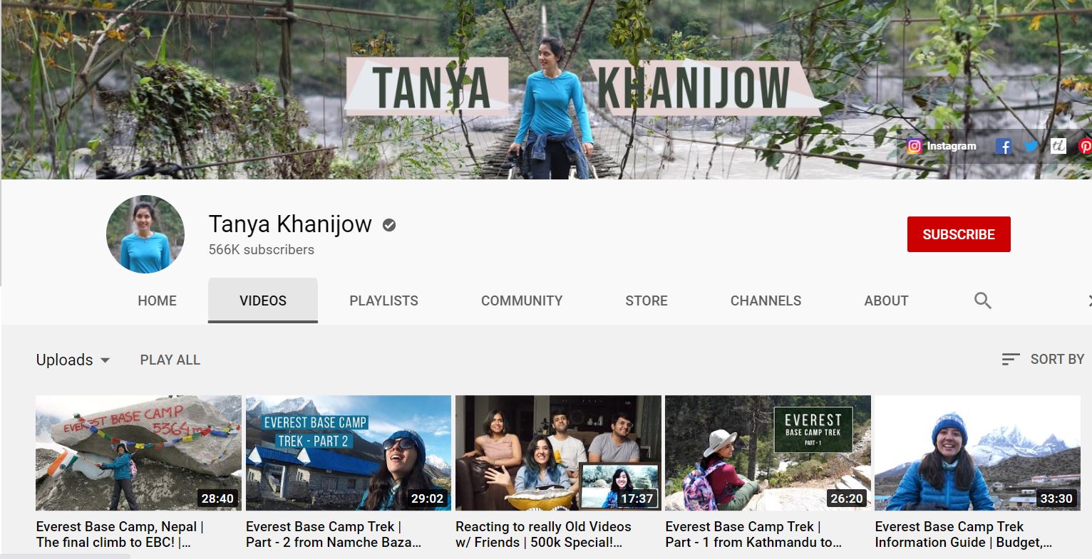 Tanya Khanijow's YouTube channel