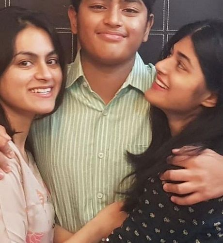 Tasneem Khan with her siblings