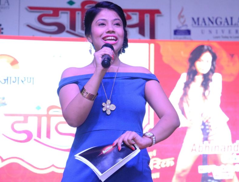 Akanksha Sharma hosting a function