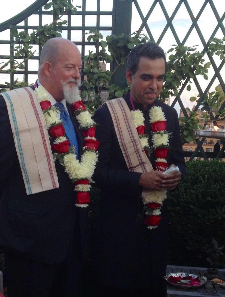 Bibhu Mohapatra with his partner Robert Roane Beard on their wedding day