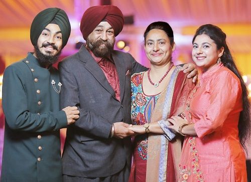 Gauravdeep Singh with his parents and sister