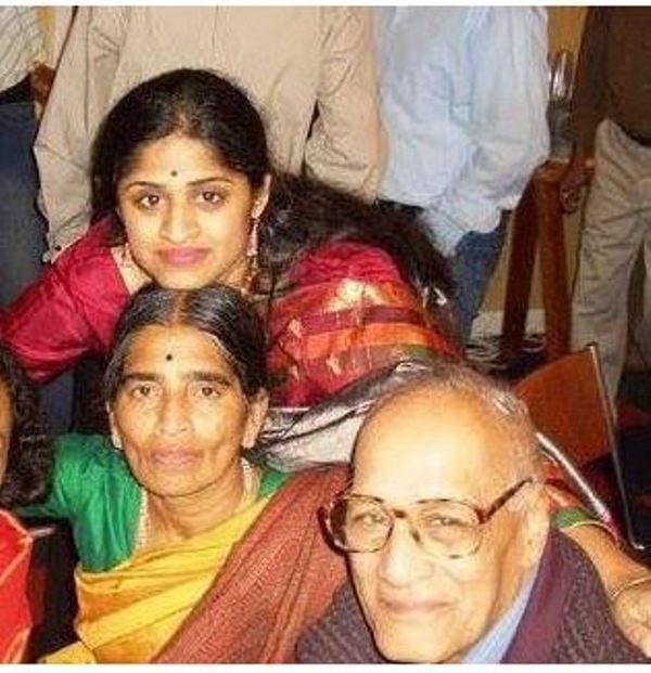 Jayshree Ullal with her sister and parents