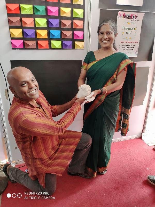 Radha Vembu with her husband