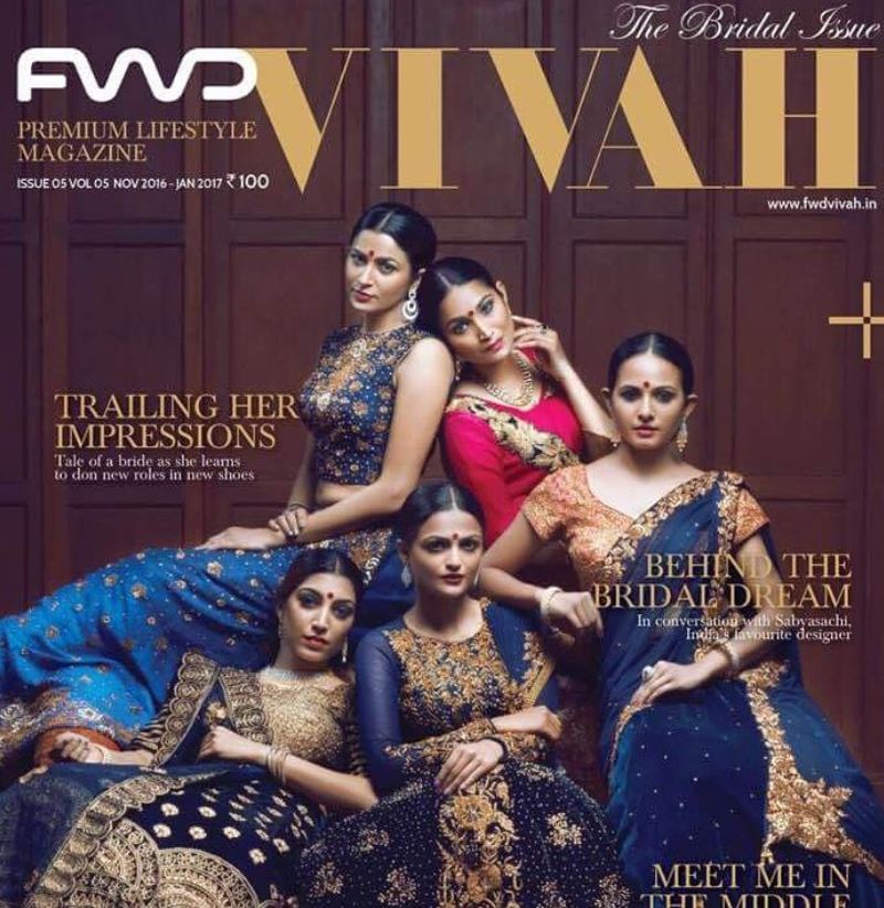 Rithu Manthra on the cover of the FWD Vivah magazine
