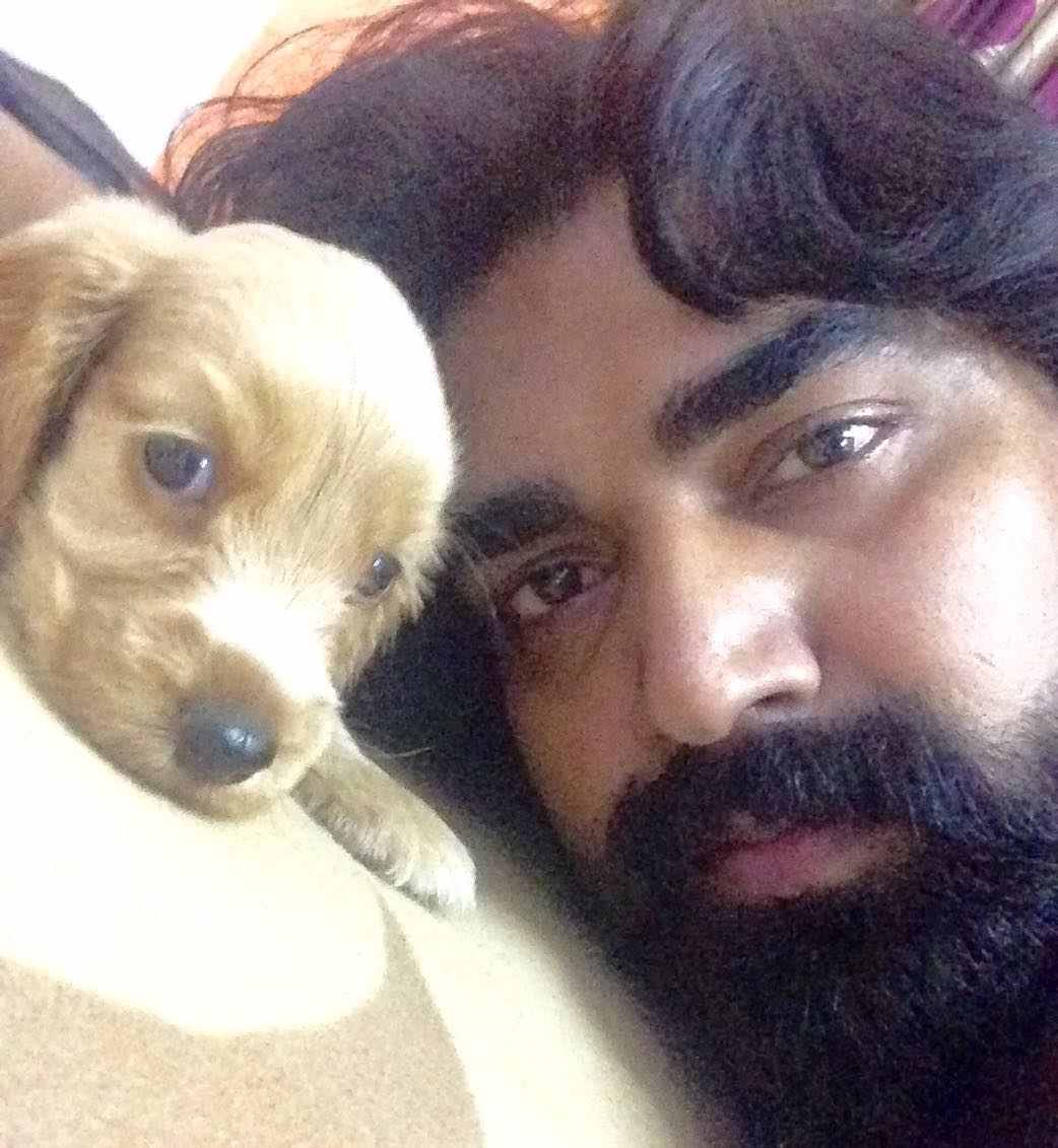 Sandeep Nahar with his pet dog 