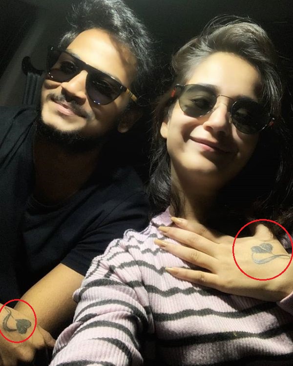  a matching tattoo with his girlfriend, Deepthi Sunaina
