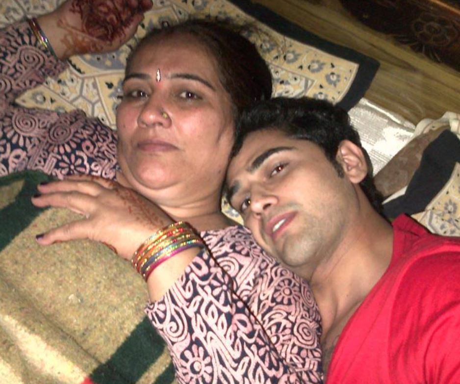 Vikas Khoker with his mother