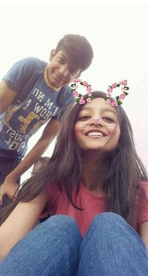 Aarushi Chib with her brother