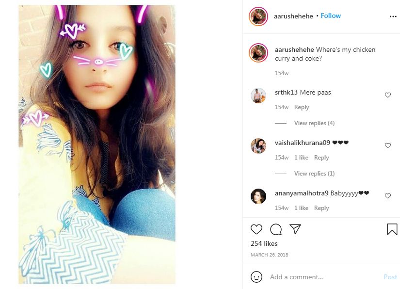 Aarushi Chib's Instagram Post