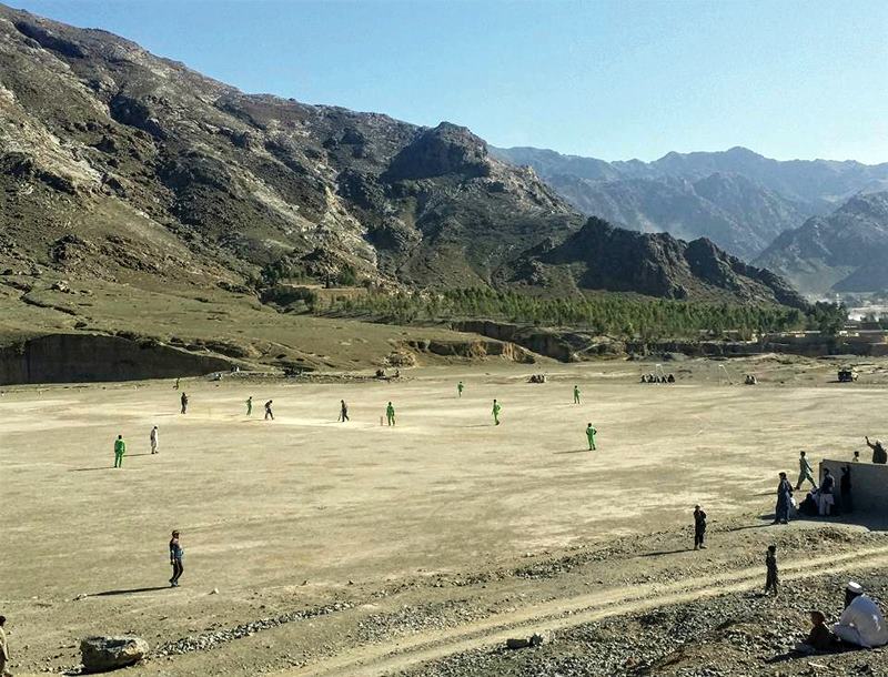 An aerial view image of Tatara Ground in Landi Kotal, where Shaheen used to play tennis ball cricket