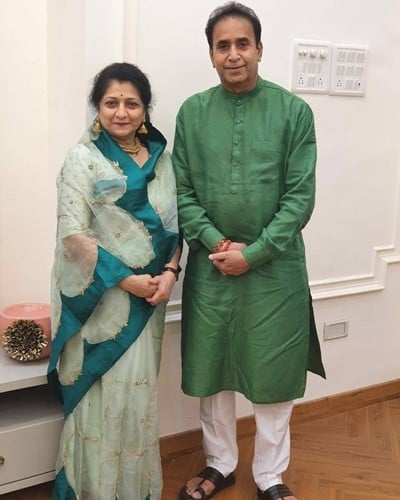 Anil Deshmukh with his wife, Aarti Deshmukh