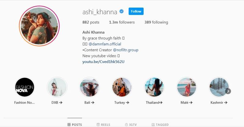 Ashi Khanna 's Instagram