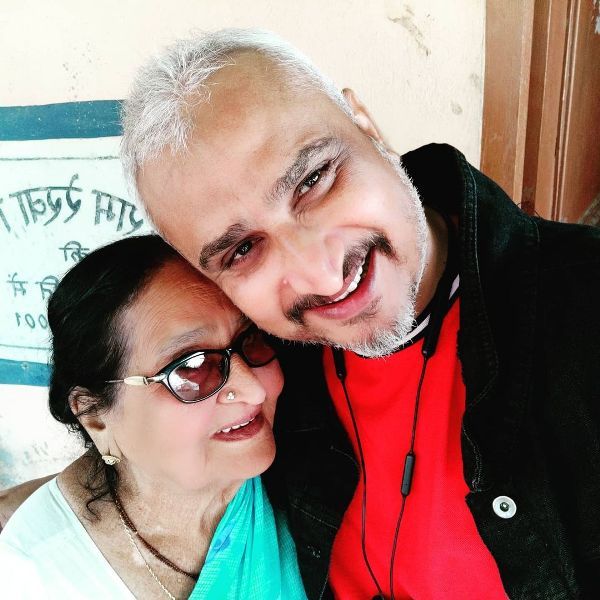 Awdhesh Mishra with her Mother 