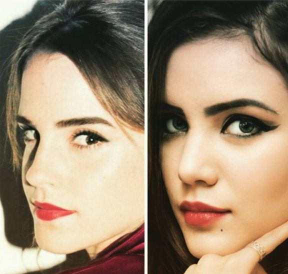 A picture showing Azma Fallah's resemblance to Emma Watson