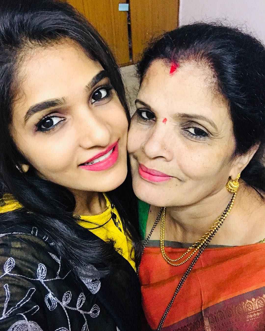 Divya Uruduga with her mother