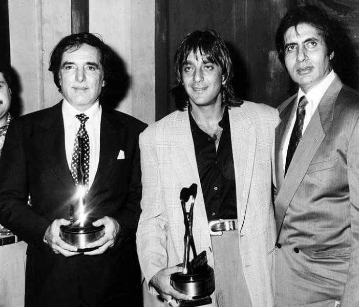 Feroz Khan with Sanjay Dutt and Amitabh Bachchan