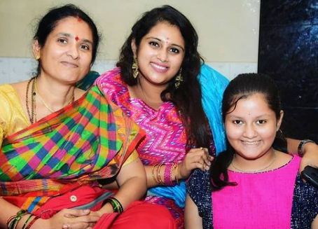 Geetha Bharathi Bhat with her mother and sister