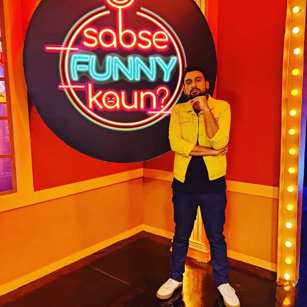 Inder Sahani on the sets of Sabse Funny Kaun?