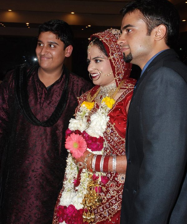 Inder Sahani with his siblings
