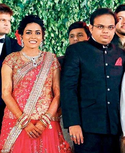 Jay Shah with his wife, Hrishita Patel