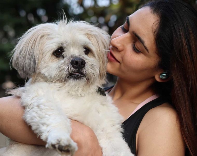Mukti Gautam with her pet dog Teddy