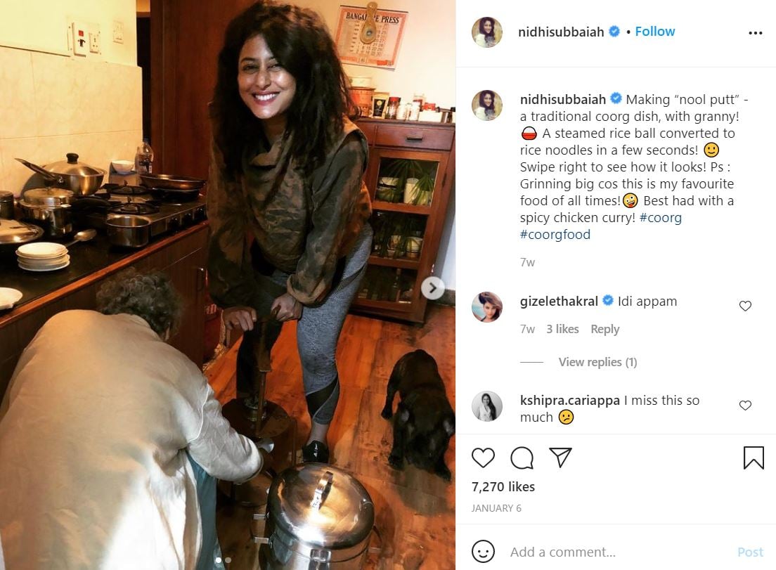 Nidhi Subbaiah's Instagram Post