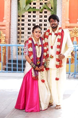 Rajeev with his wife on his wedding day