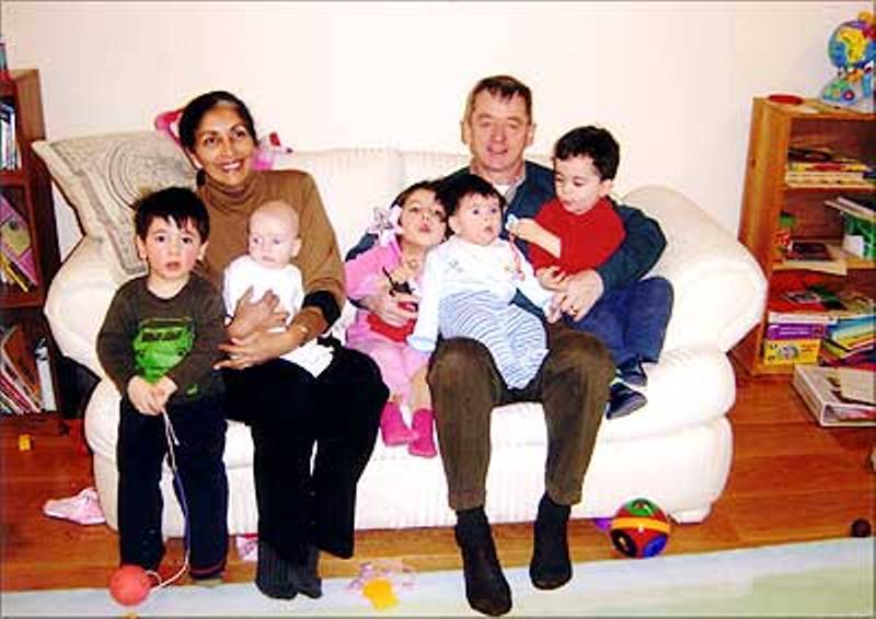 Reita Faria with her grand children