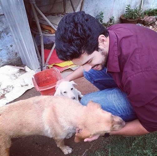 Sai Ketan Rao with dogs