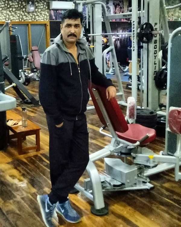 Sanjay Pandey inside the gym