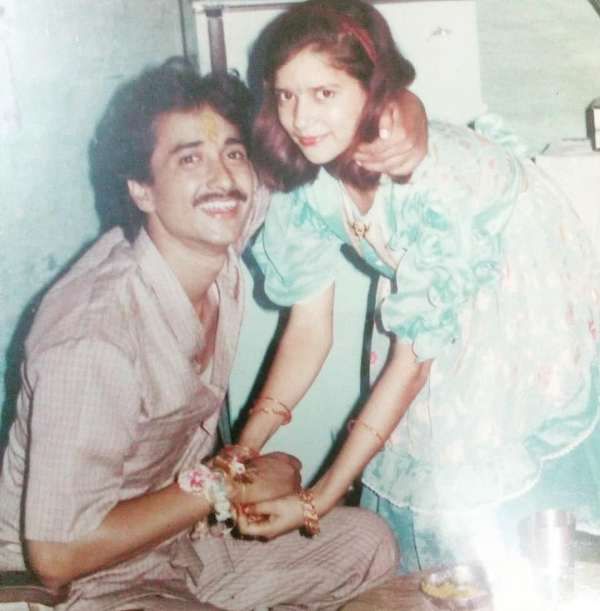 Sanjay Pandey with his sister