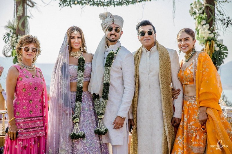 Priyaank Sharma with his wife and family