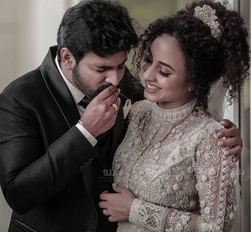 Srinish Aravind and Pearle Maaney's wedding picture