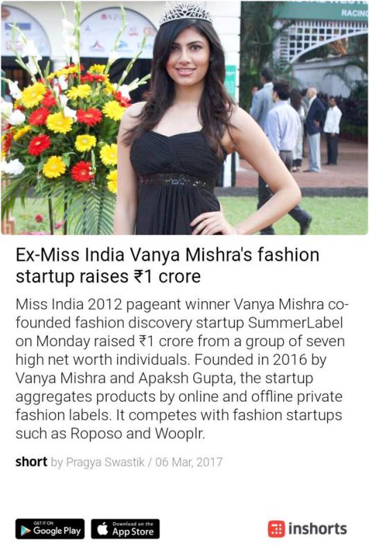 Vanya Mishra rose funds for her startup