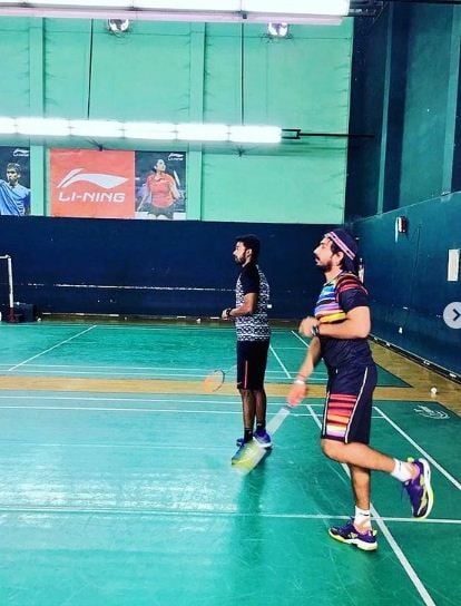 Vishnu Vishal playing Celebrity Badminton League