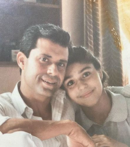 Anaita Shroff Adjania with her father
