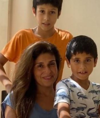Anaita Shroff Adjania with her kids