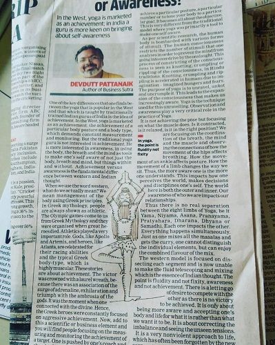 Devdutt Pattanaik's article in a newspaper
