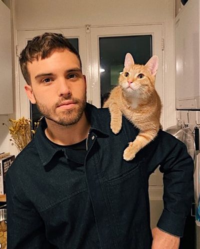 Jordon Garfield with his cat