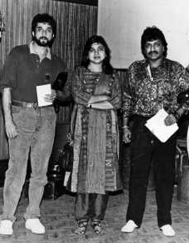 Nadeem Saifi with Alka Yagnik and Shravan Rathod