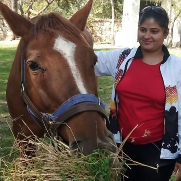 Neha Shree with her pet horse