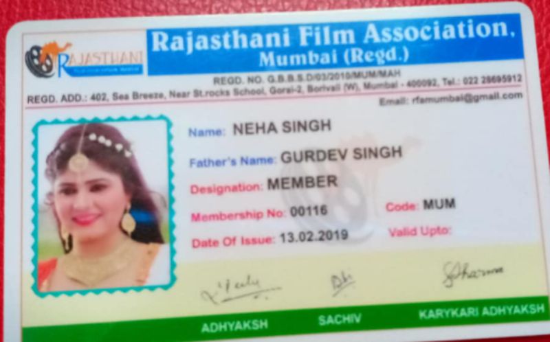 Neha Singh's ID card