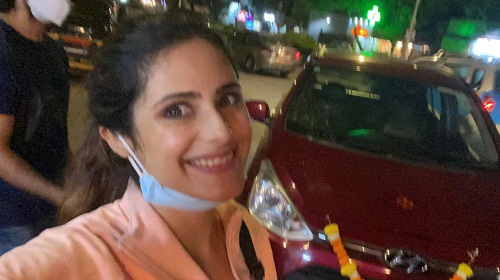 Onima Kashyap with her car